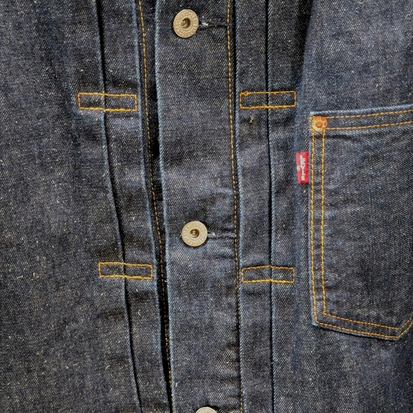 Nwot! Levi's® Premium Type I Roll Up Selvedge Trucker Jacket - Picture 8 of 9